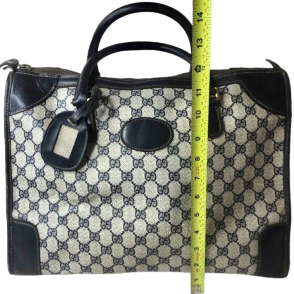 GUCCI GG SUPREME Navy Locking Doctors Work Travel Overnight Bag Dust Bag COA - Picture 14 of 17